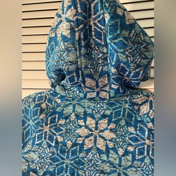 Talbots Snowflake Hooded Pullover Zipper Sweater Structures Pockets Size Small - Picture 7 of 14